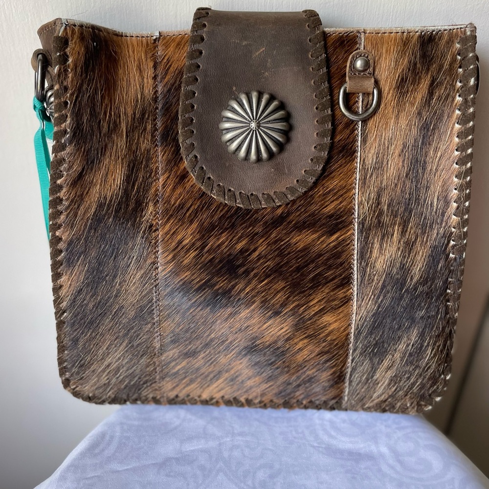 BNWT Montana West Genuine Leather Hair-on Cow hide handbag